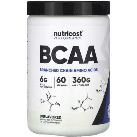 Nutricost, Performance Athlétique, BCAA, Non Aromatisé, 12,9 oz (360g)