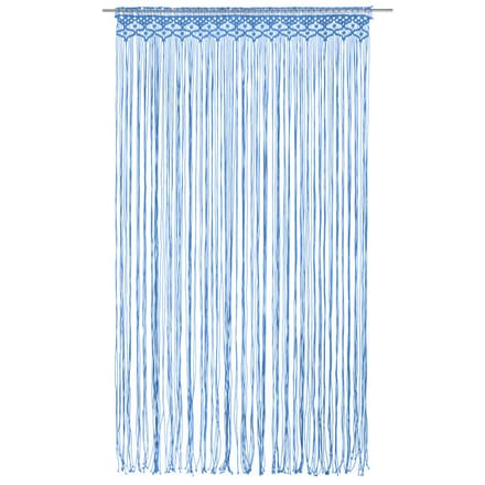 vidaXL - Gordijn - macramé - 140x240 - cm - katoen - blauw