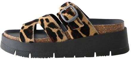 Next - Dames - Leren sandalen met gesp en bandjes - Dierenprint