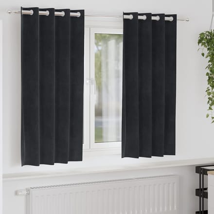 vidaXL - Gordijnen - 2 - st - Zwart - 140 - x - 175 - cm - fluweel