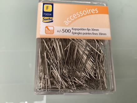 Sorbo - Kopspelden fijn 30 mm - +/- 500 stuks in handig bewaardoosje