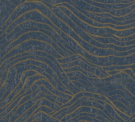 HEUVELACHTIG BEHANG | Sierlijk - Donkerblauw Goud - A.S. Création Jade 2
