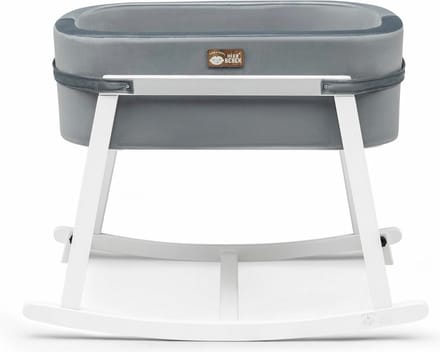 Asir Wieg - grijs/wit - 90 x 70 x 58 cm - Inclusief matras