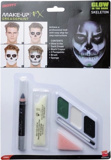 Smiffys Glow in the dark schmink setje - skelet - Halloween - schminken - make-up set