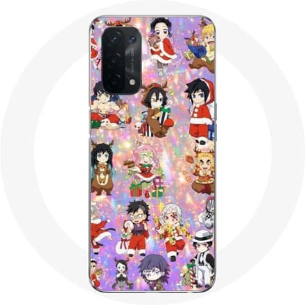 Coque pour Oppo A54 5G Demon slayer merry christmas affiche le cadeau de noël