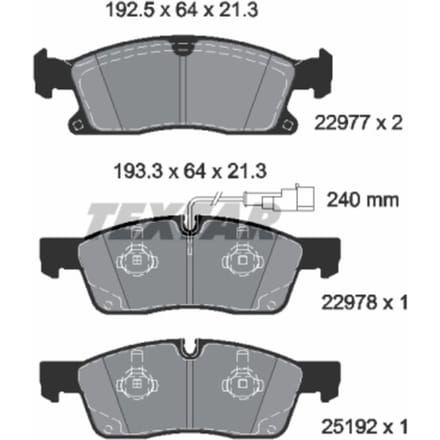 Remblokset TEXTAR 2297701, voor