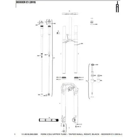 Vork Rockshox Plongeur Boxxer C1 2019+ Cote Droitnoir