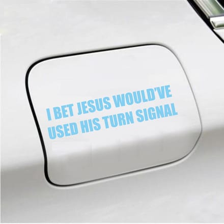 Bumpersticker - I Bet Jesus - 3,5 X 14,8 - Licht Blauw