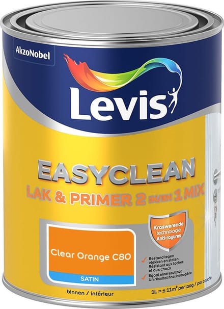 Levis - Easyclean Lak & Primer 2-In-1 Mix - Clear Orange C80 - Mengverf - 1 L