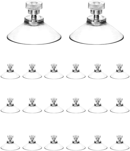Set van 20 Zuignappen voor Ramen, Diameter 40 mm met Geribbelde Moer voor Diverse Toepassingen