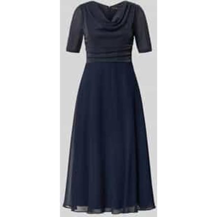 fit and flare cocktailjurk met watervalhals