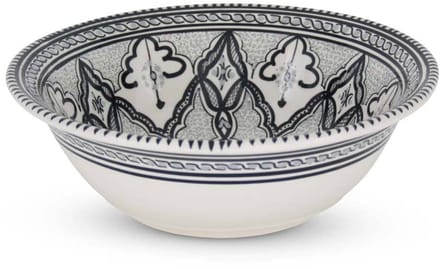 Safaary - Marokkaanse Kom Zwart-Wit-Ø 30 x 10cm