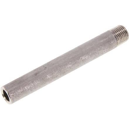 R 1/4'' Buitendraad x 13.5mm RVS Pijpnippel met Las uiteinde 20 Bar DIN 2982 - 100mm