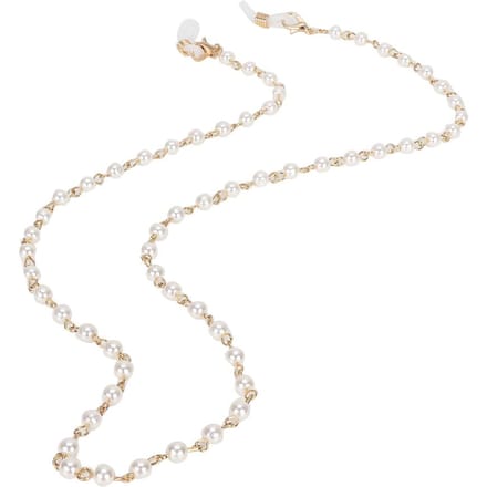 Mode Wit Imitatie Parel Kralen Zonnebril Leesbril Brilketting voor Heren Dames white