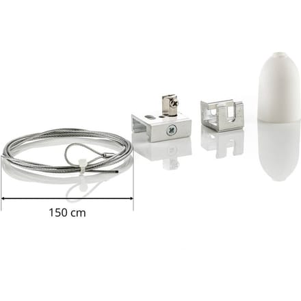 GLOBAL Ophangset voor 3-fasen railsysteem Noa, 150cm wit