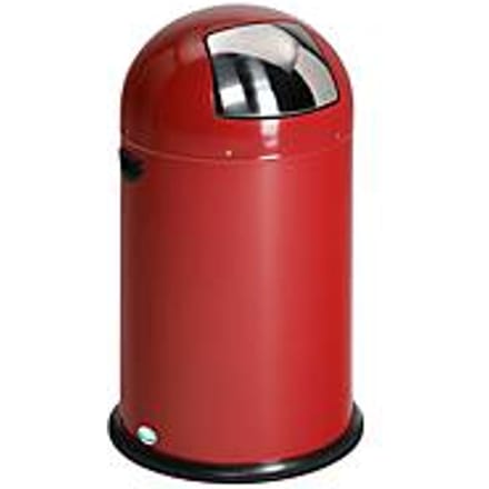 VAR afvalbak, 40 liter, stalen binnenemmer, metalen handvat, rood