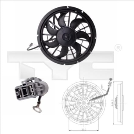Koelventilatorwiel, motorkoeling TYC 838-0001