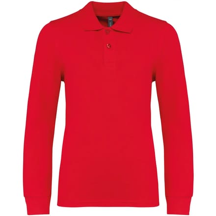 Kariban Kinderpolo lange mouwen K269 - Red - 10/12 Y (10/12 ans)