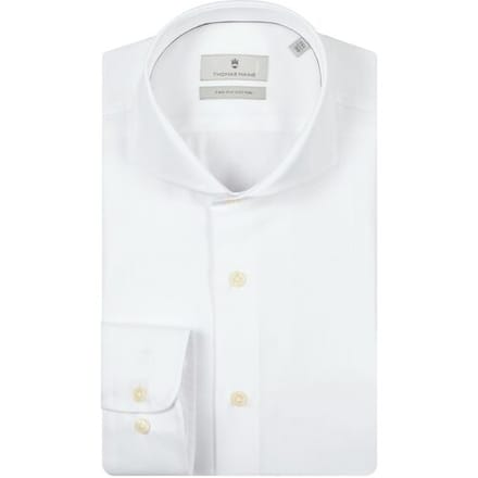 Thomas Maine Overhemd Bari Cutaway Two-Ply Cotton Twill Wit / male