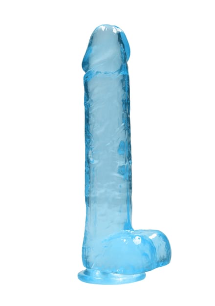 RealRock by Shots Realistische Dildo met Ballen - 10 / 25,4 cm - Blauw