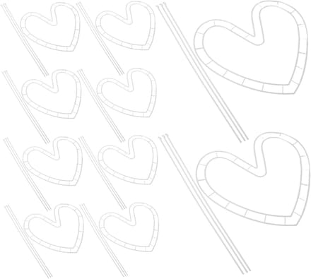 Bloemensteunen Sets - Boeketvormers - Bruiloft Decoratie - Hartvormig Frame - 10 Sets - Wit