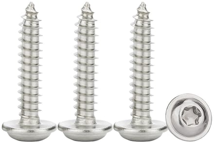 Platte schroeven M5x18mm, 50 stuks zelfborende schroeven met ring, RVS A2 V2A voor hout, Torx vol draad