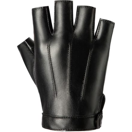 1 Paire de Gants en Cuir Sans Doigts Style Sport Décontracté, Mode Danse de Rue Pour Hommes one-size noir