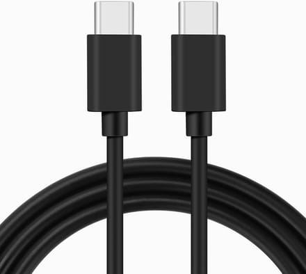 NÖRDIC USBC-321 USB-C naar USB-C kabel - USB 2.0 - 2,4A - 480Mbps - 12W - 2m - Zwart