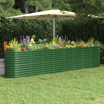 vidaXL - Plantenbak - 332x40x68 - cm - gegalvaniseerd - staal - groen