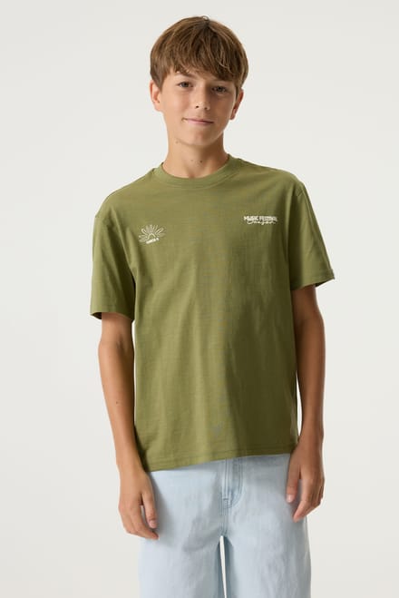 T-shirt met print op de borst en rug kind Garcia