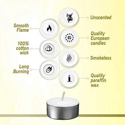 Ivyline bolsius Tea Lights Paraffin Wax Pack of 40