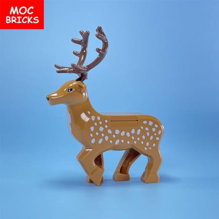 MOC Blokken Dier Rendier Hert Kerstcadeau Accessoires Gemonteerd Leergericht Bouwstenen Kinderspeelgoed gray