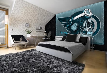 Skull Flying Tattoo Photo Wallcovering