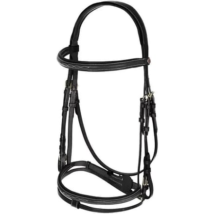 Horze Constance Gevoerd Gecombineerd Hoofdstel, Black, Warmblut