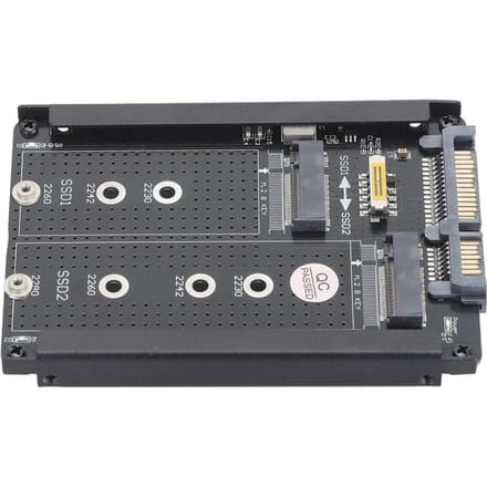 Boîtier pour disque dur SSD M.2 double NGFF BM Key, interface SATA III 6 Gbit/s, SATA 2,5 pouces gray