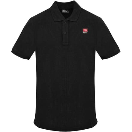 Diesel Heren Kaviaar Klein Logo Poloshirt (Zwart)