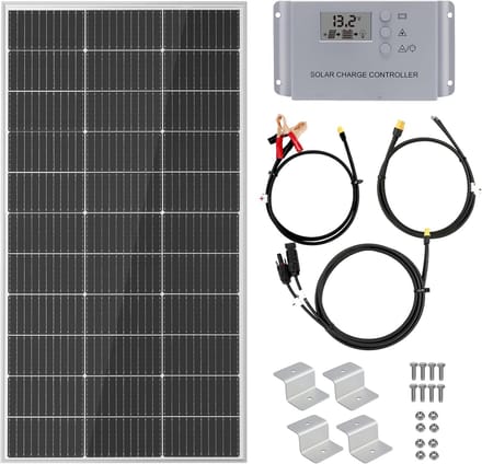 Zonnepaneel Set - Off-grid Energie - Camper Boot - Monokristallijn Paneel - 100 Watt - Wit
