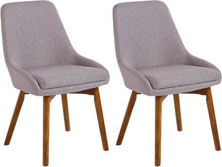 MELFORT - Eetkamerstoel - Taupe - Polyester