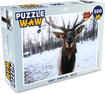 Puzzel Hert - Sneeuw - Neus - Legpuzzel - Puzzel 500 stukjes