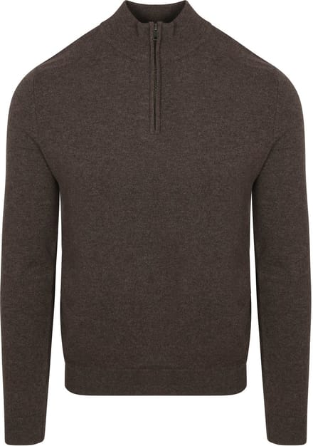 Steppin' Out Half Zip Trui Merinowol Bruin - Maat 3XL - Heren - Pullovers