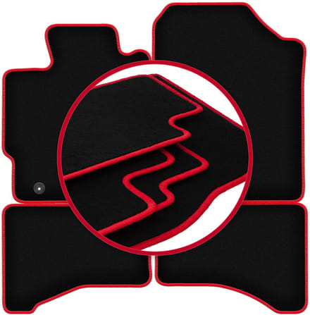 CARLUX-RED automatten voor: Toyota Yaris III Hybrid hatchback (2013-2017)