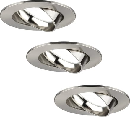 Ledvion - 3X LED Inbouwspot Rio - RVS - Dimbaar - 3W - 6500K - Ø85 mm