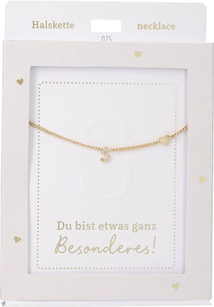 Depesche ketting goudkleurig letter S hartje 47cm cadeau.