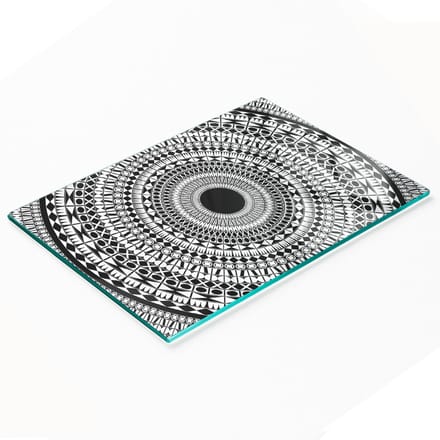 Keukenplank van gehard glas met decoratieve afbeeldingen, decoratief ornament, 80x52 cm
