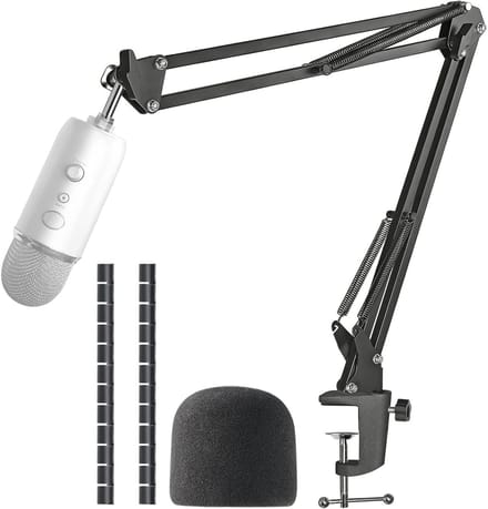 Microfoonarm met Popfilter voor USB Microfoons, Geschikt voor Yeti en Pro Modellen, Inclusief Kabelbescherming