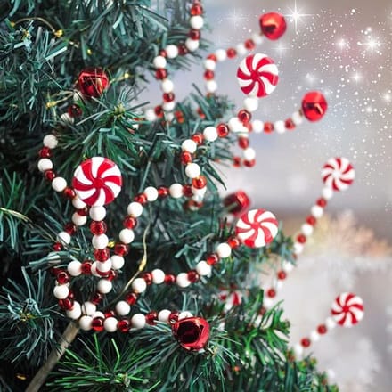 Store_7 - Kerstboomversiering - Snoepversiering - 25 stuks - Rood wit - Kerstboom