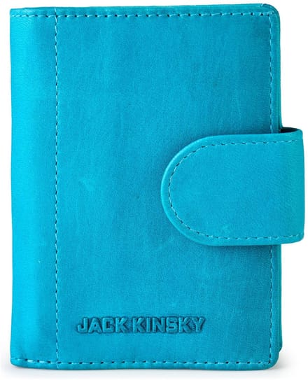 Jack Kinsky Aruba Portemonnee RFID-bescherming Leer 7.5 cm - Jongens - Staand formaat - türkis