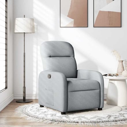 vidaXL - Fauteuil - verstelbaar - stof - lichtgrijs