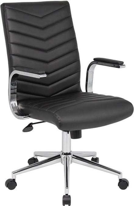 Design Bureaustoel Izola - Zwart - PU leder - 360° draaibaar - kantelbaar