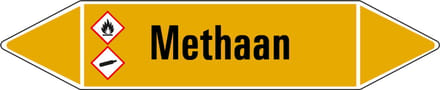 Methaan leidingmarkering op vel 252 x 52 mm - 3 per vel